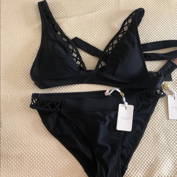 Ted Baker Black Two Piece Swimsuit Bikini - Picture 2 of 2